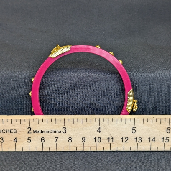 Pink & Gold Plastic Bangle Bracelet - Picture 4 of 4